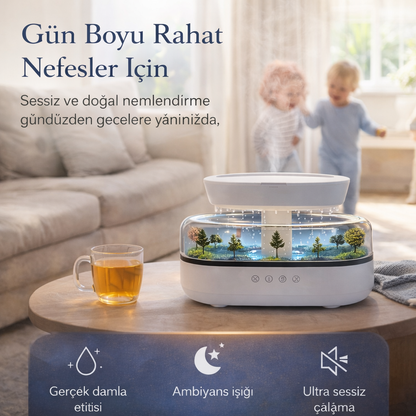 Yupbo RainCare™ – Bebek ve Çocuk Odaları İçin Doğal Yağmur Hissi Sunan Damla Akışlı Nemlendirici