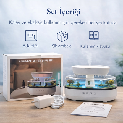 Yupbo RainCare™ – Bebek ve Çocuk Odaları İçin Doğal Yağmur Hissi Sunan Damla Akışlı Nemlendirici